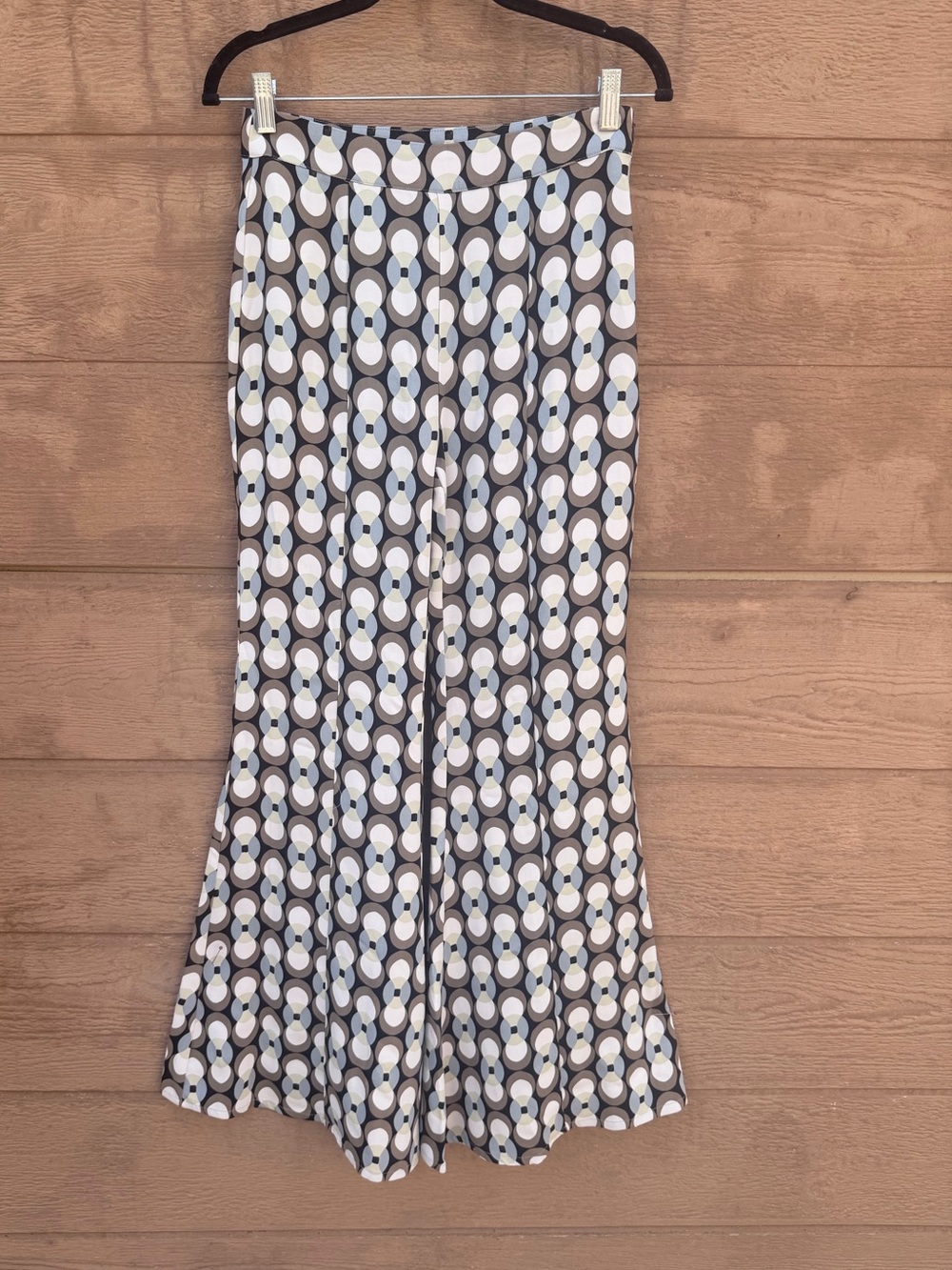 Maliparmi Geometric Wide-Leg Palazzo Pants in Gray and White